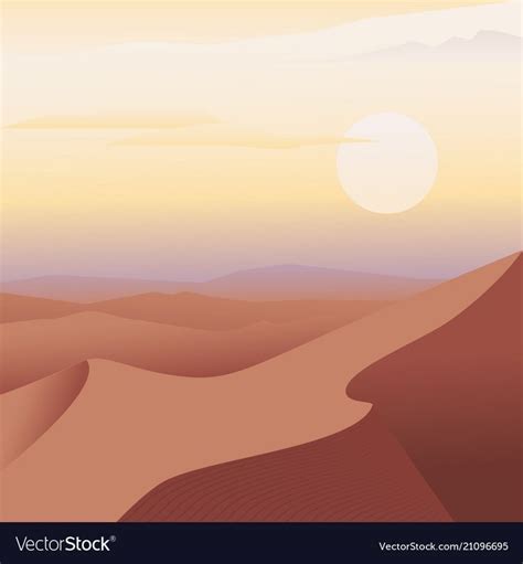 Desert vector image on VectorStock | Desert landscape painting, Desert ...