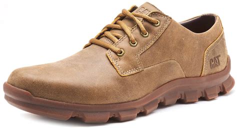 CATERPILLAR CAT INTENT Leather Lace Up Shoes Beaned Light Brown & Coffee Brown - £54.39 ...