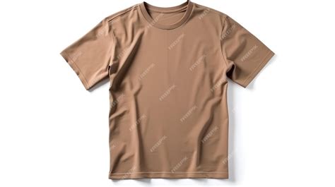 Premium Photo | Brown tshirt mockup on white background with copyspace