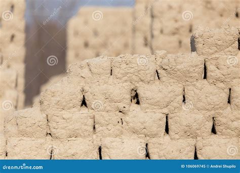 Brick wall made of clay stock image. Image of wall, solid - 106069745