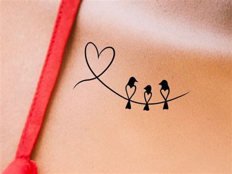 3 Heart Birds Temporary Tattoo / Bird Tattoo / Animal Tattoo - Etsy