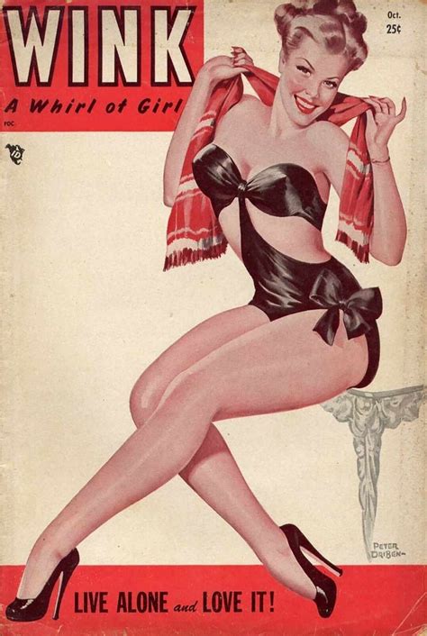 Peter Driben Wink Magazine Cover Live Alone Pinup Girl – Signs for Mankind