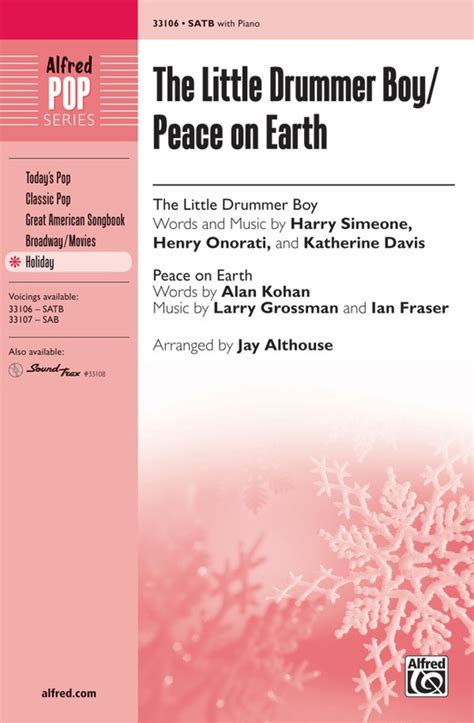 The Little Drummer Boy / Peace on Earth: SATB Choral Octavo: Harry ...