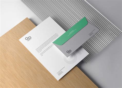 Free A4 Letterhead and DL Envelope Mockup PSD - Good Mockups