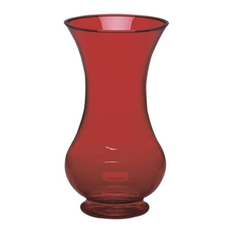 Burton & Burton 9 3/4" Pedestal Ruby Vase - Walmart.com