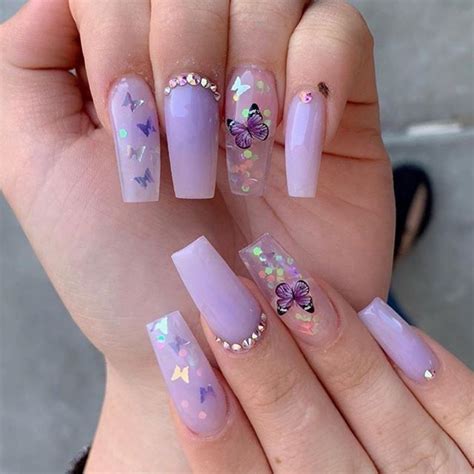 Ideias de unhas | Purple acrylic nails, Purple nails, Pretty nails