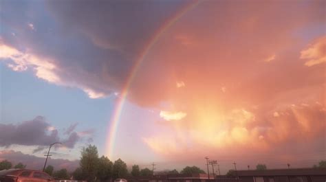 Premium Photo | Rainbow sky with cloud background