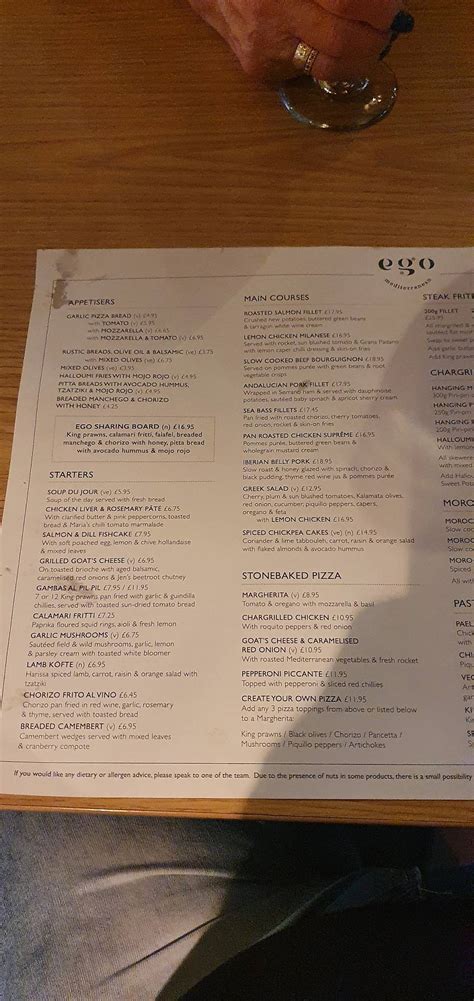 Menu at Ego Mediterranean Restaurant & Bar, Lytham, Lytham Saint Annes