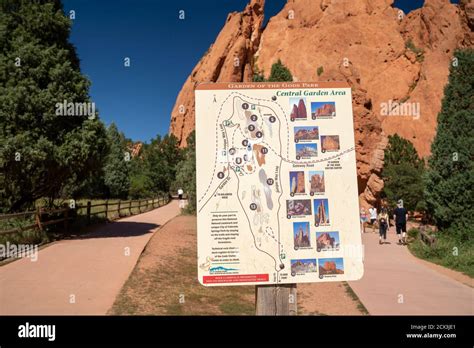 Colorado Springs, Colorado - September 14, 2020: Hiking trail map of ...