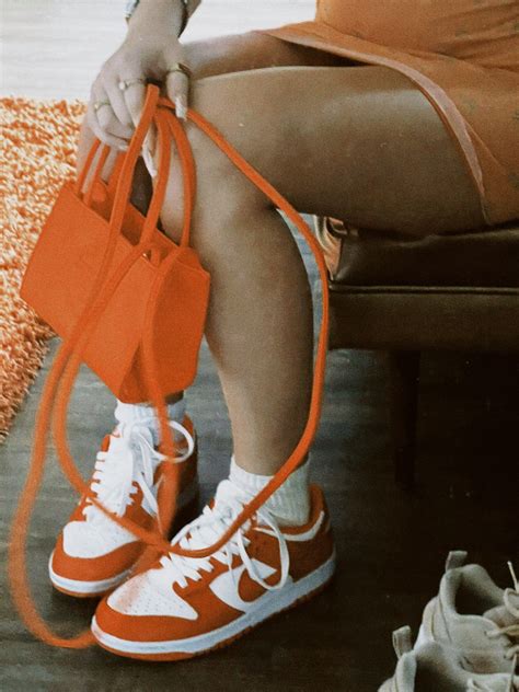 Syracuse Dunk Outfit | Sneaker Style | Orange Dress Inspiration ...