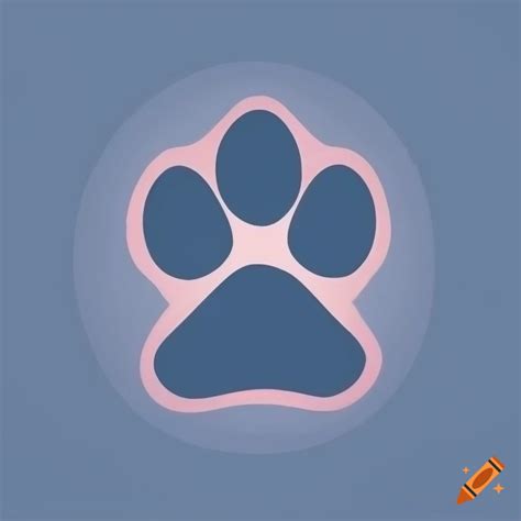 Blue dog paw print vector illustration on Craiyon