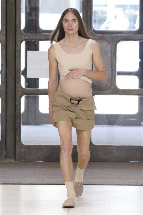 A Bunch of Male Models Walked the Runway With Fake Pregnant Bellies