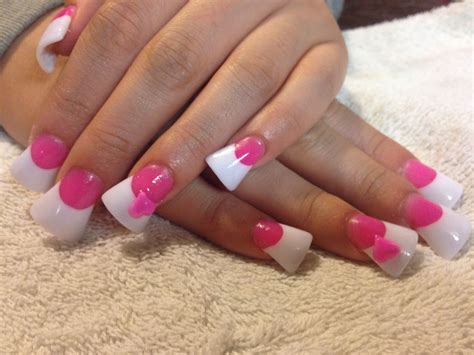 Neon Pink And White Nails / Pink nail clipper manicure tool acrylic gel false nail clipper ...