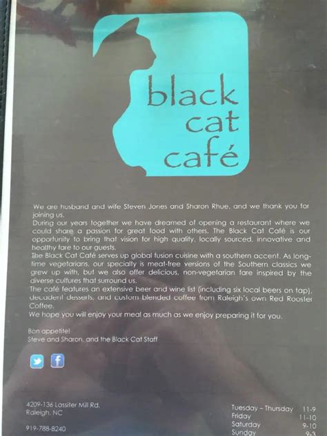 Black Cat Cafe Menu, Menu for Black Cat Cafe, North Raleigh, Research ...