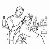 Coloriages Coiffeur / Coiffeuse Métiers Et Professions – Dessins à  sketch template