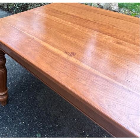 Solid Cherry Farmhouse Dining Table | Chairish