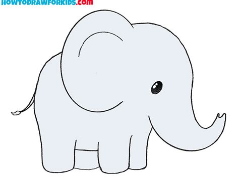 How to Draw an Elephant Step by Step - Easy Drawing Tutorial For Kids