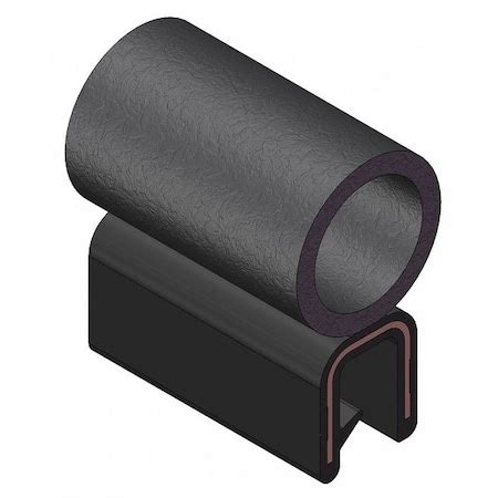 Trim-Lok Edge Grip Seal, EPDM, 25 ft Length, 0.75 in Overall Width ...