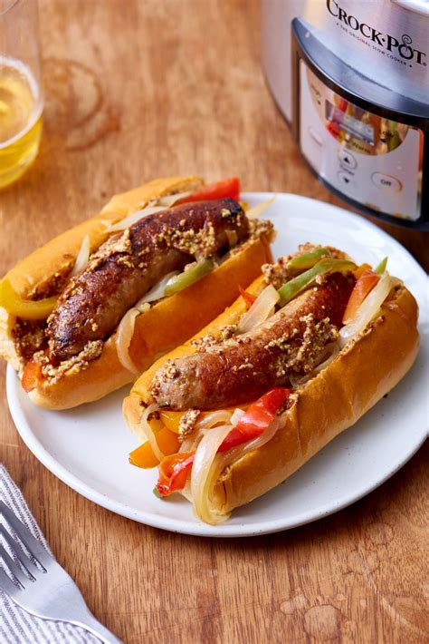 Recipe: Slow Cooker Sausages with Peppers and Onions | Kitchn