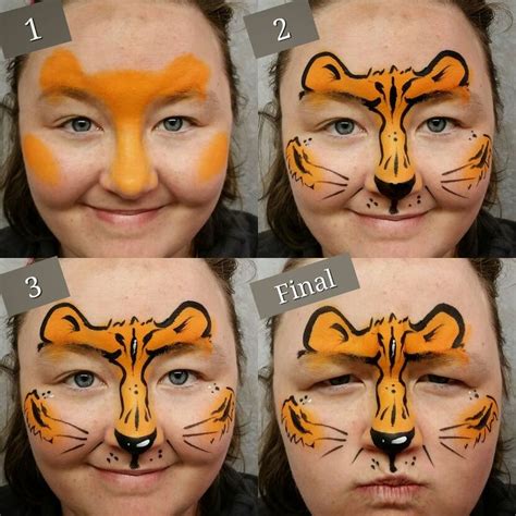 Easy half face tiger design! Great for Pay Per Face designs. Face Painting Tips, Face Painting ...
