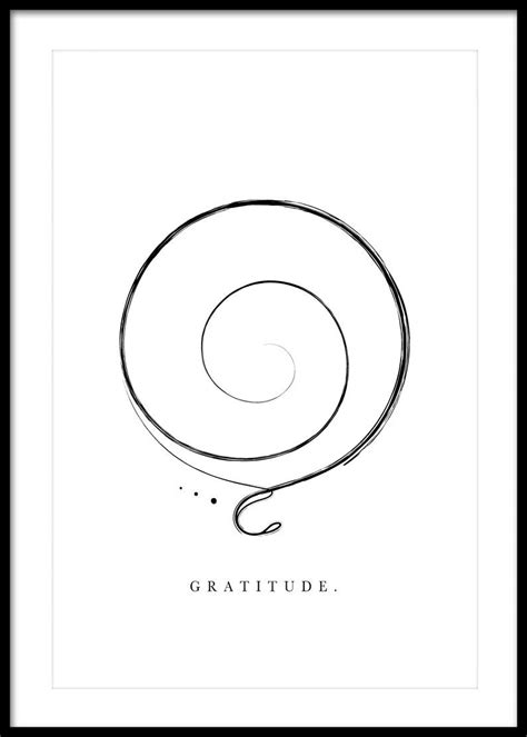 Gratitude Symbol Line Art Mindful Art Print Healing Poster - Etsy UK ...