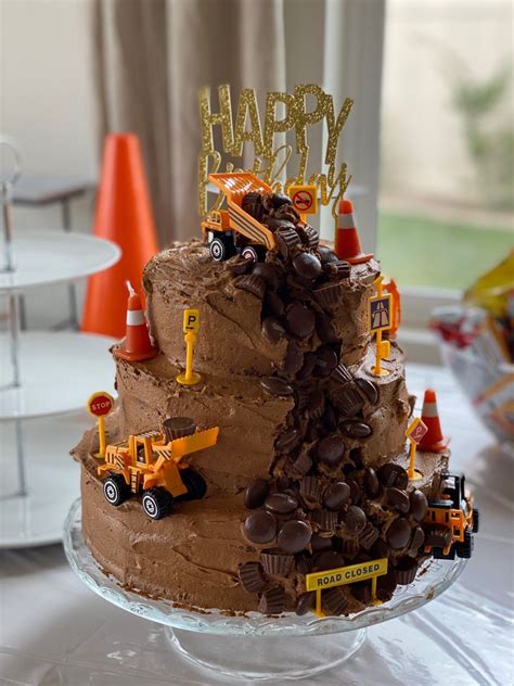 Dump Truck Construction Birthday Cake Excavator