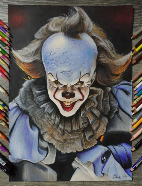 Pennywise colored pencils drawing by keopsa on DeviantArt