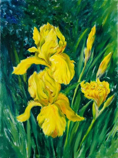 Yellow Irises (2015) Oil painting by Daria Galinski | Iris painting, Painting, Oil painting