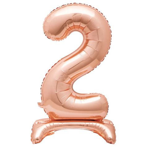 Buy 30-Inch Rose Gold Air-Fill Standing Number 2 Table Balloon for GBP 3.99 | Card Factory UK