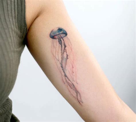 Watercolor Jellyfish Tattoo Arm