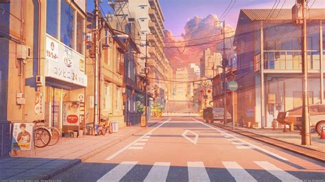 Anime Street Background