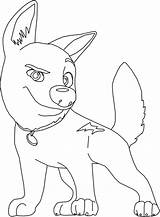Coloring Pages Bolt Dog Disney Whippet Lightning Characters Printable  sketch template