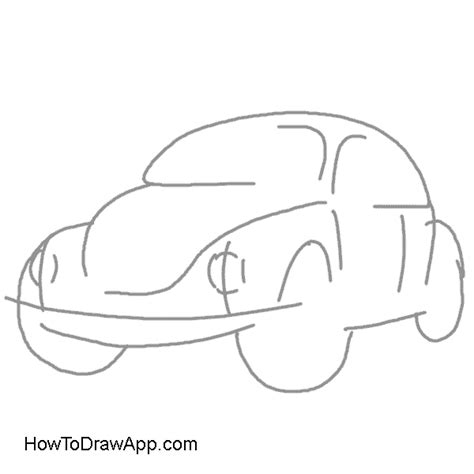 How to draw a Volkswagen Beetle step by step | Drawings, Drawing lessons for kids, Volkswagen beetle