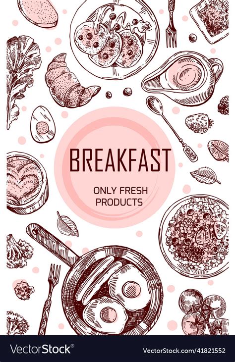 Hand drawn breakfast is a great start Royalty Free Vector