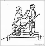 Boy And Dad on Dock By Norman Rockwell Coloring Page  Free Printable sketch template
