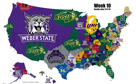 2019 FCS Imperialism Map: Week 10 : r/CFB