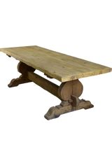 Antique French oak dining table with very thick table top – Chez Pluie