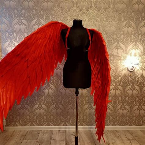 Angel Wings Costume Cosplay Wings Red Angel Costume Bellydance Wings ...