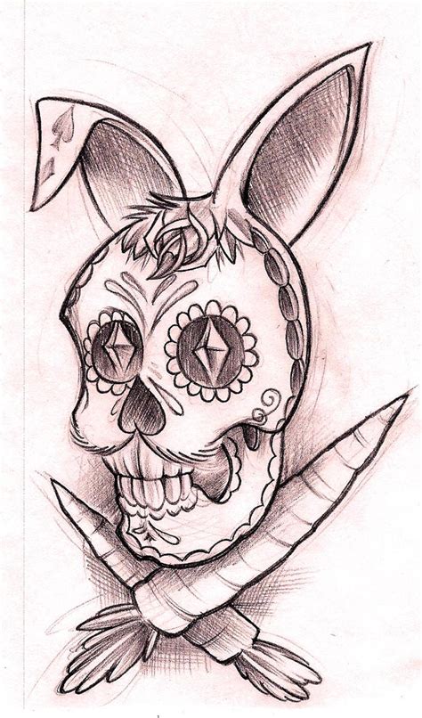 bunny sugar skull by revchriss on DeviantArt