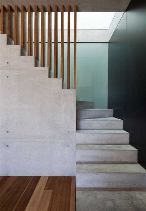 Concrete and Wood Stairs for Modern Architecture