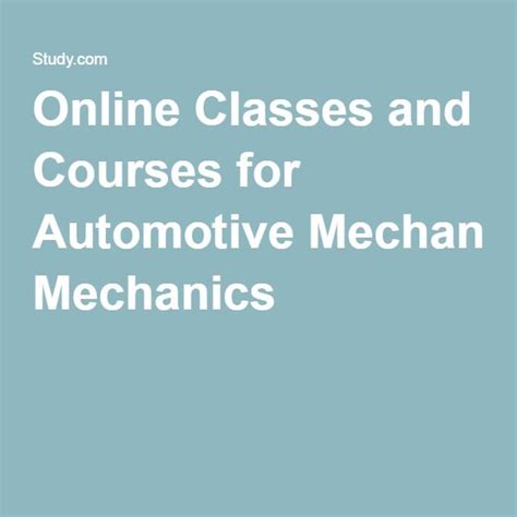 Online Classes and Courses for Automotive Mechanics | Automotive ...