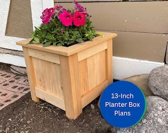 Planter Box Plans Bundle 13-inch, 19 1/2-inch, and 26-inch Cedar Flower Box Outdoor Planter DIY ...