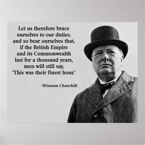 Churchill Finest Hour Poster | Zazzle.com