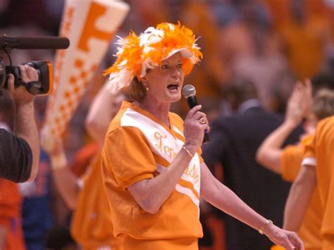 Lady Vol coach Pat Summitt sings "Rocky Top" during Lady Vols Basketball, Basketball Star ...