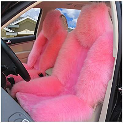 Amazon.com: IMQOQ A Pair Genuine Sheepskin Fur Car 2 Front Seat Covers Set Winter Warm Universal ...
