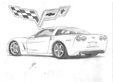 Corvette Drawing at PaintingValley.com | Explore collection of Corvette ...