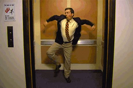 Victory dance in the elevator | The Office | Pinterest | Gifs