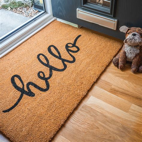 Door Mat Doormats Non Slip Natural Coir Welcome Indoor Outdoor Home Garden Mats | eBay