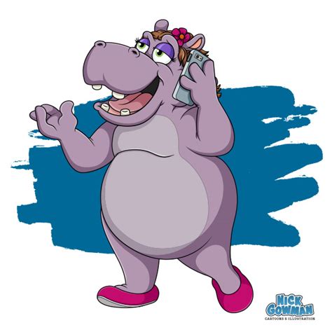 Hippo Cartoon Characters | Developing a cartoon mascot design