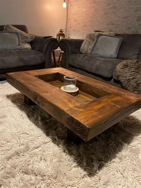 Rustic handmade solid wood sleeper coffee table Xtra Large Xtra wide version | eBay